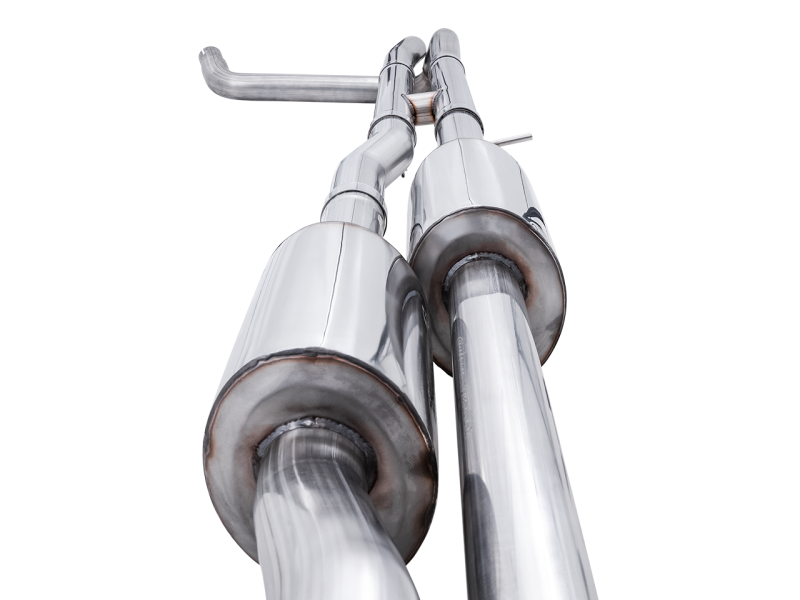 Load image into Gallery viewer, AWE Tuning 22-23 GMC Sierra 1500 AT4X 6.2L 0FG Catback Split Dual (Flat Bumper) - Chrome Silver Tips
