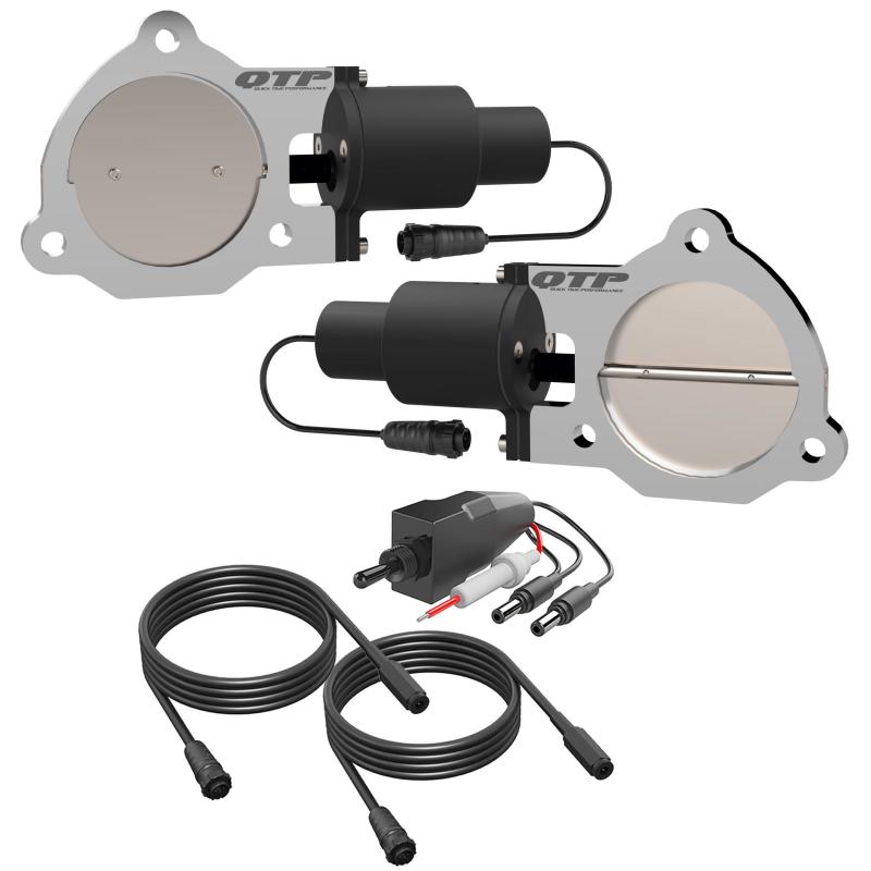 Load image into Gallery viewer, QTP 3.5in Bolt-On QTEC Dual Electric Cutout Valves - Pair
