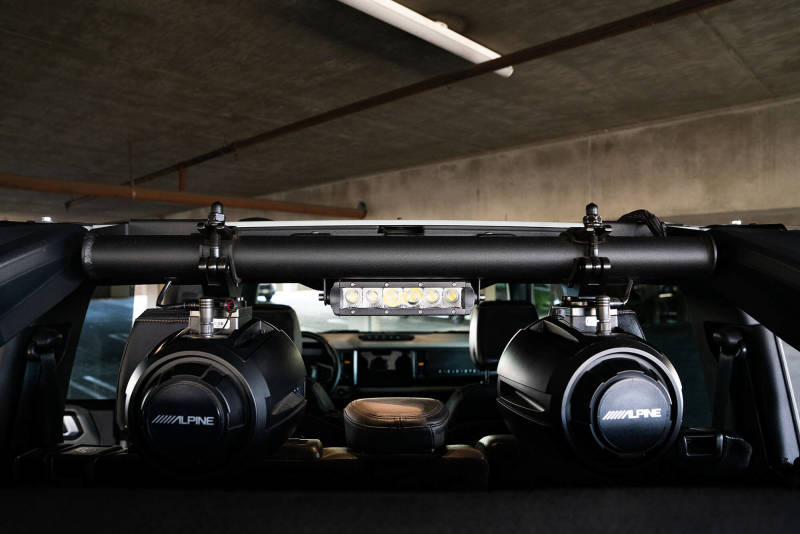 Load image into Gallery viewer, DV8 Offroad 21-22 Ford Bronco 4dr Rear Speaker &amp; Light Mount Bar
