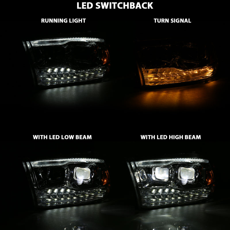 Load image into Gallery viewer, ANZO 16-18 Chevrolet Silverado 1500 LED Projector Headlights w/Plank Style Switchback Chrome w/Amber
