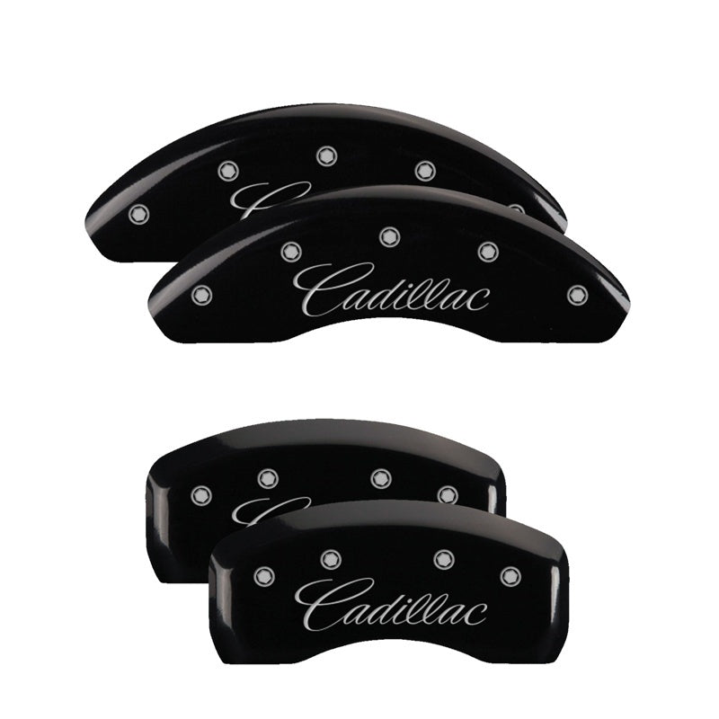 Load image into Gallery viewer, MGP Front set 2 Caliper Covers Engraved Front MGP Black finish silver ch
