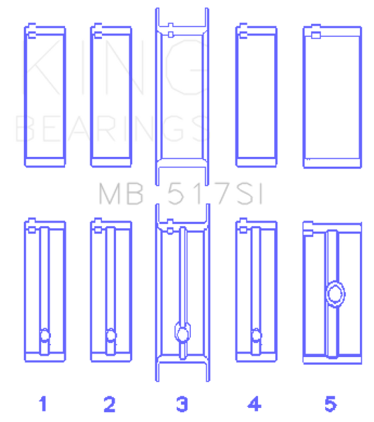 King Engine Bearings Chrysler 360 / 360CI 5.9L V8 (Size .010) Main Bearing Set