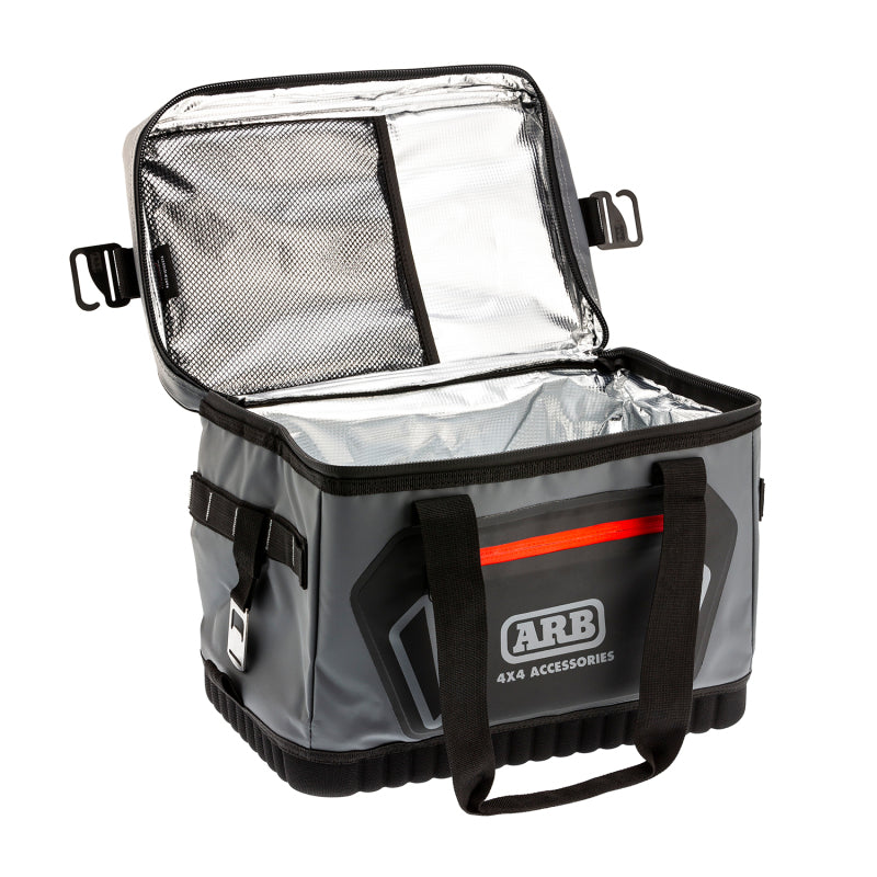 Load image into Gallery viewer, ARB Cooler Bag Charcoal w/ Red Highlights 15in L x 11in W x 9in H Holds 22 Cans
