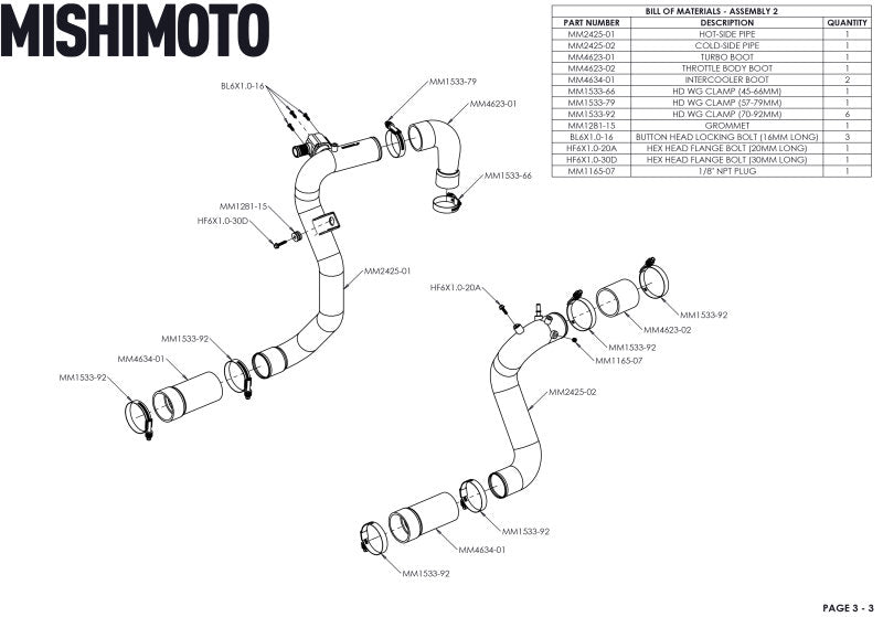Load image into Gallery viewer, Mishimoto 21+ Bronco 2.3L High Mount INT Kit BK Core BK Pipes
