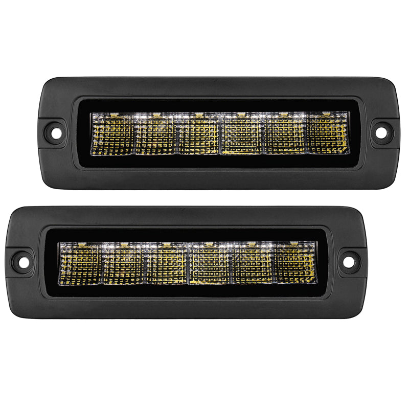 Load image into Gallery viewer, Go Rhino Xplor Blackout Series Sixline LED Flood Light Kit (Flush Mount) - Blk (Pair)

