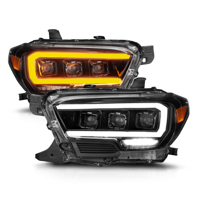 Load image into Gallery viewer, ANZO 16-22 Toyota Tacoma SR/SR5 ONLY Full LED Proj Headlights w/Light Bar Seq. Blk w/Initiation Lgt
