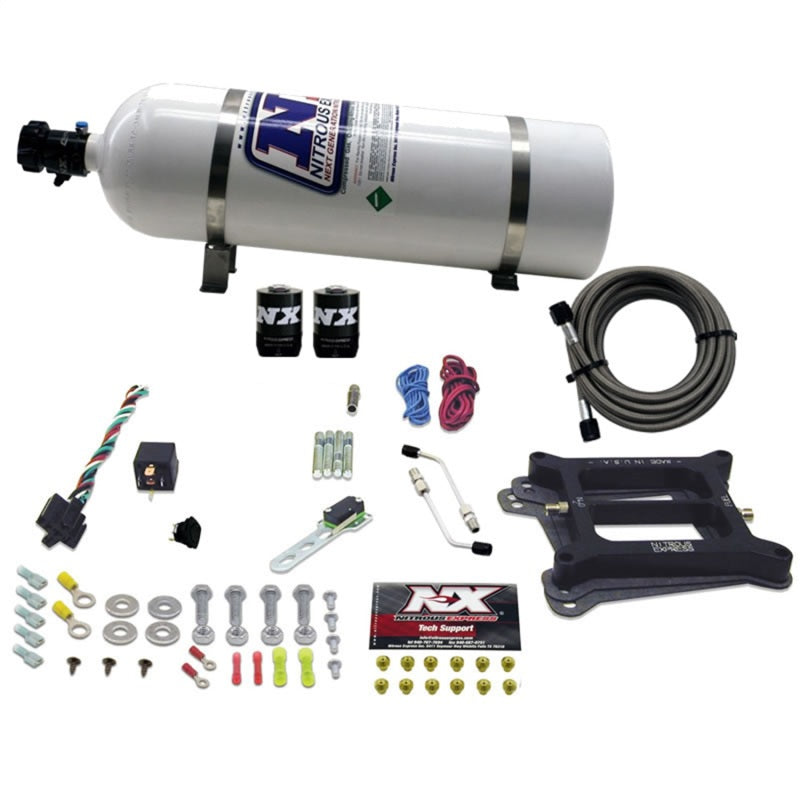 Load image into Gallery viewer, Nitrous Express 4150 4-BBL/Alcohol Nitrous Kit (50-300HP) w/15lb Bottle
