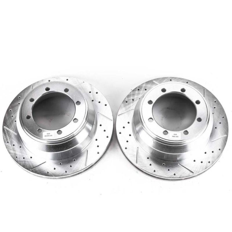 Load image into Gallery viewer, Power Stop 99-04 Ford F-350 Super Duty Rear Evolution Drilled &amp; Slotted Rotors - Pair
