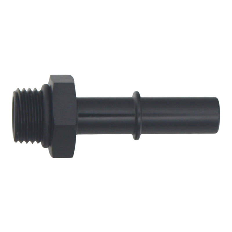 Load image into Gallery viewer, DeatschWerks 6AN ORB Male to 3/8in Male EFI Quick Connect Adapter - Anodized Matte Black
