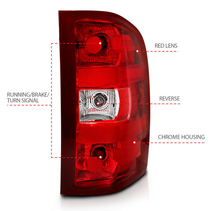 Load image into Gallery viewer, ANZO 2007-2013 Chevy Silverado Taillight Red/Clear Lens (OE Replacement)
