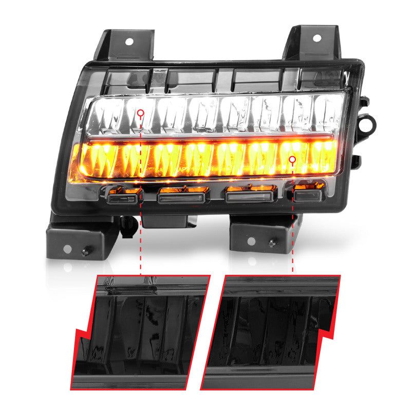 Load image into Gallery viewer, ANZO 2018-2021 Jeep Wrangler LED Side Markers Chrome Housing Smoke Lens w/ Seq. Signal Sport Bulb
