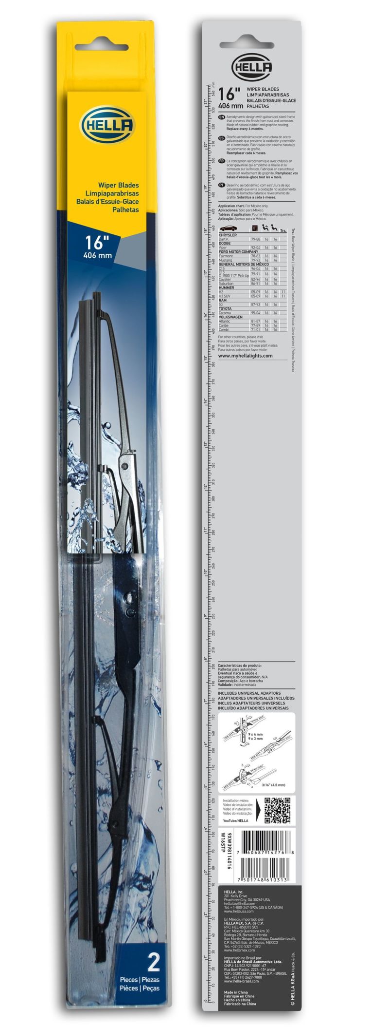 Load image into Gallery viewer, Hella Standard Wiper Blade 16in - Pair
