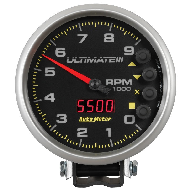 Load image into Gallery viewer, Autometer 5 inch Ultimate III Playback Tachometer 9000 RPM - Black
