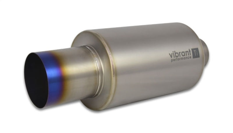 Load image into Gallery viewer, Vibrant Titanium Muffler w/Straight Cut Burnt Tip 2.5in. Inlet / 2.5in. Outlet

