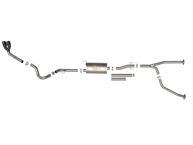 Load image into Gallery viewer, aFe 2022 Toyota Tundra V6-3.5L (tt) Vulcan Series 2.5in to 3in 304 SS Cat-Back Exhaust w/ Black Tip
