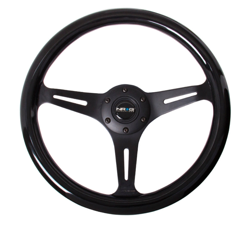 Load image into Gallery viewer, NRG Classic Wood Grain Steering Wheel (350mm) Black Paint Grip w/Black 3-Spoke Center
