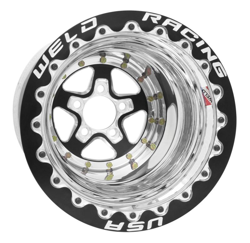 Load image into Gallery viewer, Weld Alumastar 2.0 15x10 / 5x4.5 BP / 3in. BS Black Wheel - Black Single Bead Lock MT
