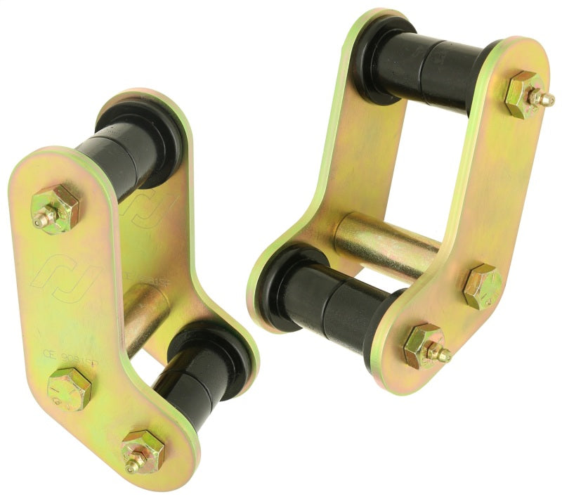 Load image into Gallery viewer, RockJock Boomerang YJ Leaf Spring Shackles Rear w/ Urethane Bushings For Pro Comp Springs
