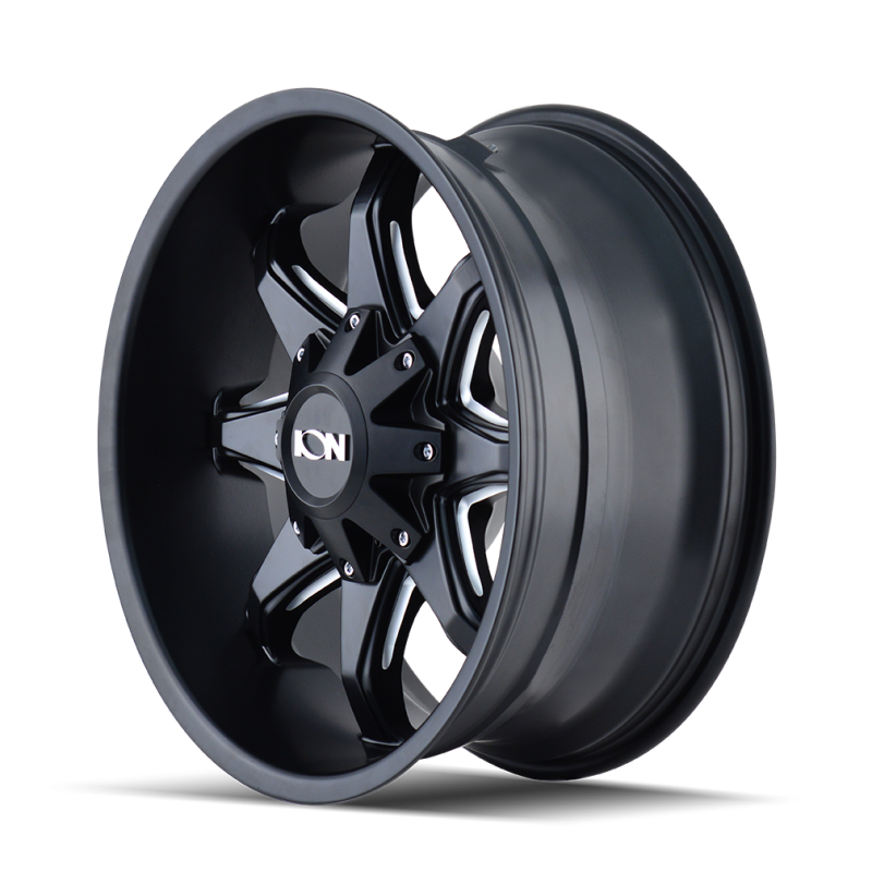 Load image into Gallery viewer, ION Type 181 17x9 / 5x114.3 BP / -12mm Offset / 87mm Hub Satin Black/Milled Spokes Wheel
