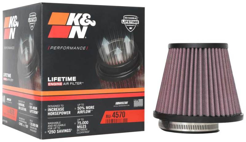 Load image into Gallery viewer, K&amp;N Universal Air Filter 2-7/8in Flange / 5-3/16in Base / 3-1/2in Top / 4-7/16in Height
