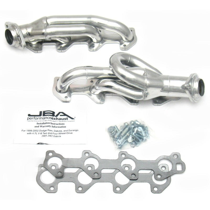 Load image into Gallery viewer, JBA 04-07 Doge Dakota 4.7L PowerTech 1-1/2in Primary Silver Ctd Cat4Ward Header
