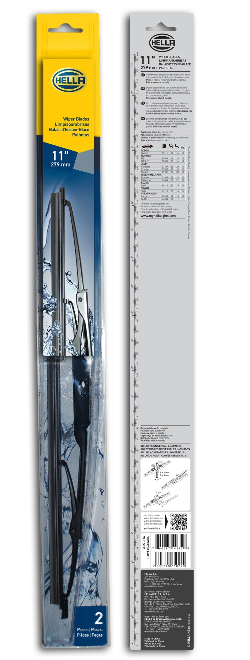 Load image into Gallery viewer, Hella Standard Wiper Blade 11in - Pair
