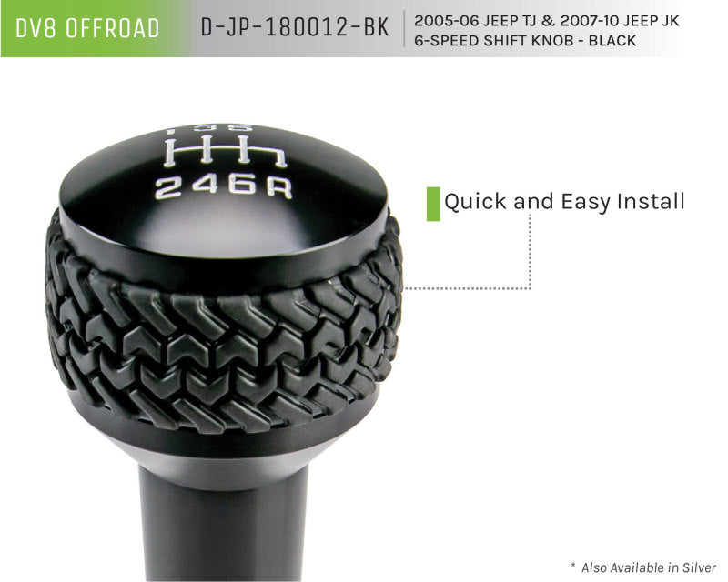 Load image into Gallery viewer, DV8 Offroad 2005-2010 Jeep TJ/JK 6-Speed Shift Knob Black Finish
