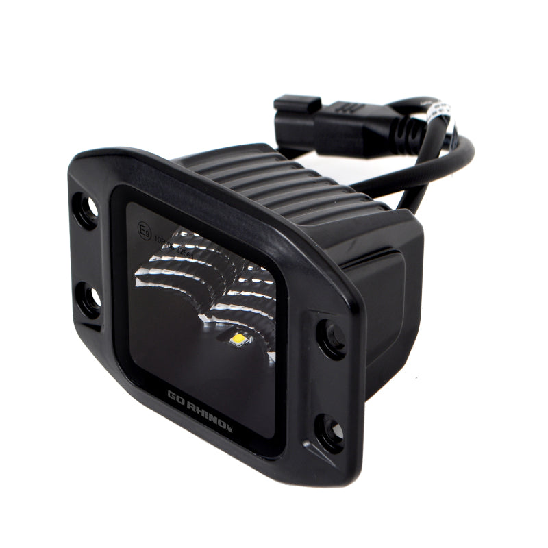 Load image into Gallery viewer, Go Rhino Xplor Blackout Series Cube LED Flood Light Kit (Flush Mount) 3x3 - Blk (Pair)
