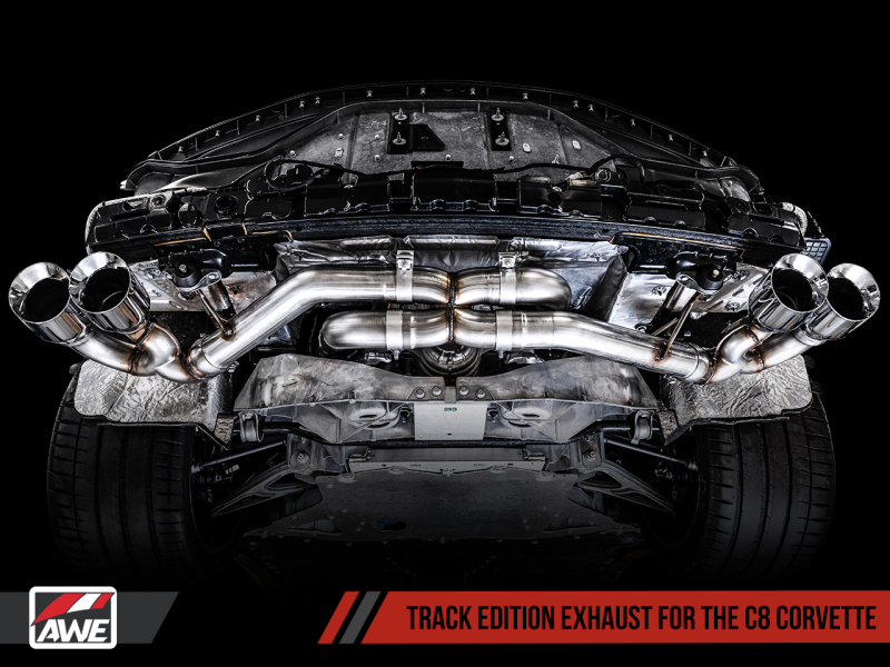 Load image into Gallery viewer, AWE Tuning 2020 Chevrolet Corvette (C8) Track Edition Exhaust - Quad Diamond Black Tips
