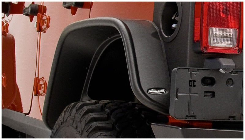 Load image into Gallery viewer, Bushwacker 07-18 Jeep Wrangler Unlimited Flat Style Flares 2pc 4-Door Sport Utility Only - Black
