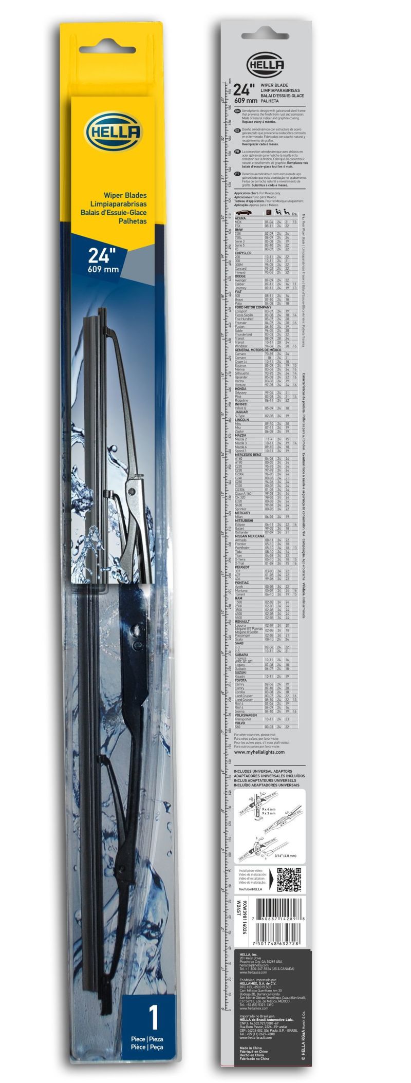 Load image into Gallery viewer, Hella Standard Wiper Blade 24in - Single
