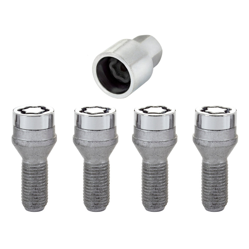 Load image into Gallery viewer, McGard Wheel Lock Bolt Set - 4pk. (Cone Seat) M14X1.5 / 17mm Hex / 27.5mm Shank Length - Chrome
