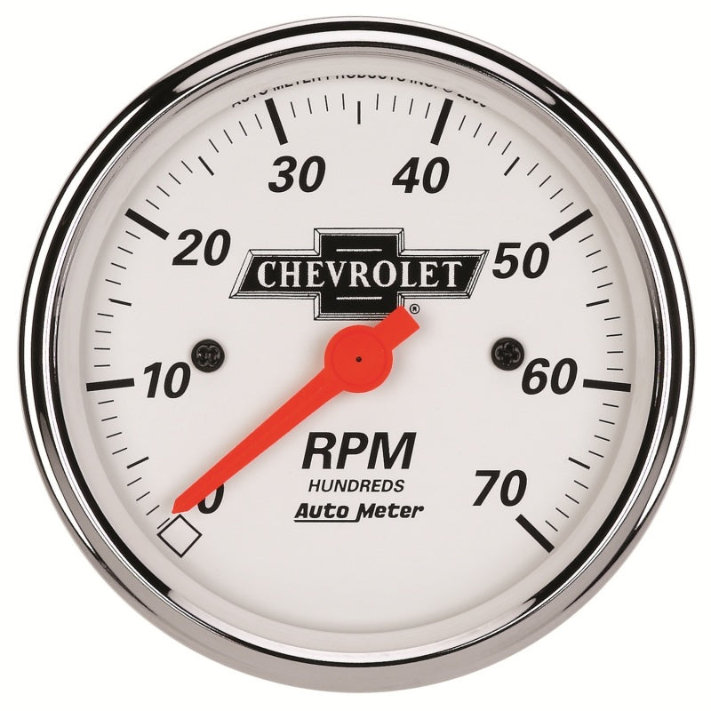 Load image into Gallery viewer, Autometer Arctic White GM 3-1/8in 7000RPM 4, 6, 8 Cyl Electrical Tachometer Gauge

