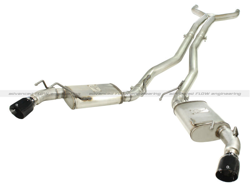 Load image into Gallery viewer, aFe MACHForce XP Exhaust 3in Stainless Stee CB/10-13 Chevy Camaro V8-6.2L (td) (gloss blk tip)
