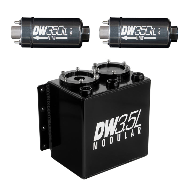 Load image into Gallery viewer, DeatschWerks 3.5L Modular Surge Tank (Incl. 2 DW350iL In-Line Fuel Pump)
