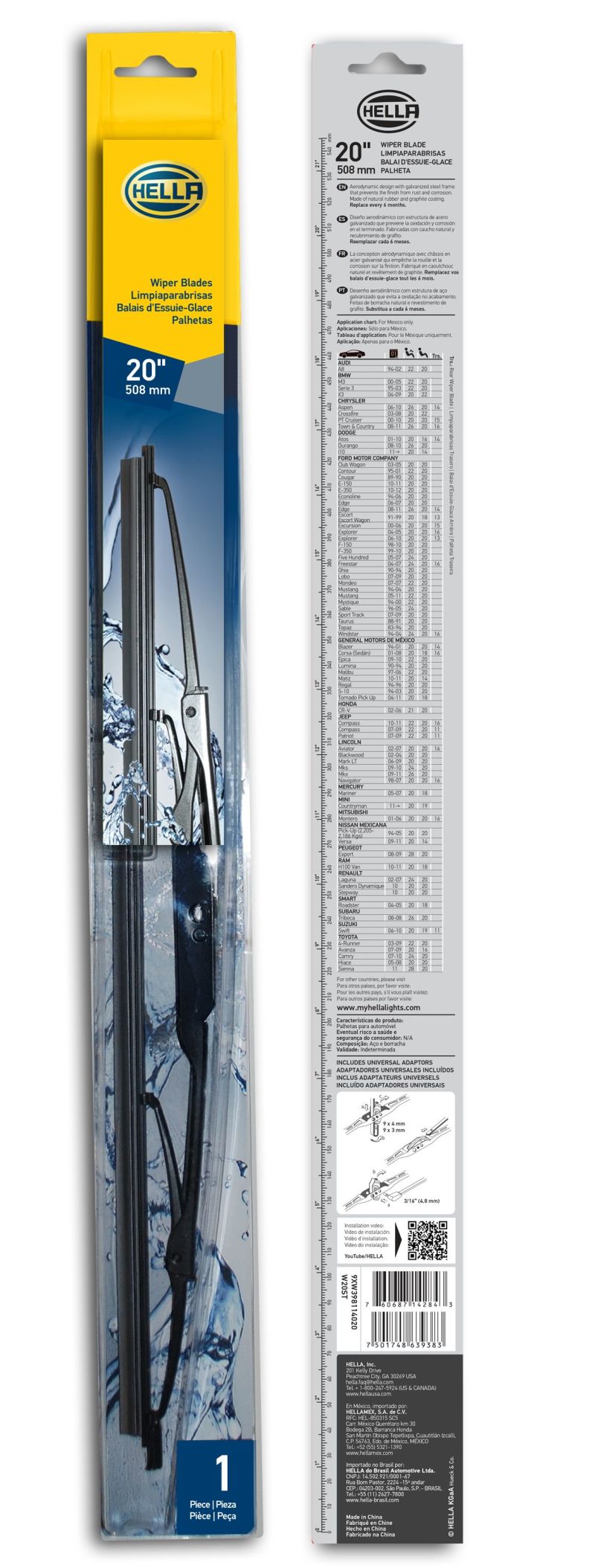 Load image into Gallery viewer, Hella Standard Wiper Blade 20in - Single
