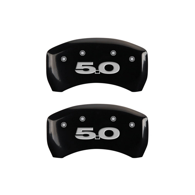 Load image into Gallery viewer, MGP Rear set 2 Caliper Covers Engraved Rear 50 Black finish silver ch
