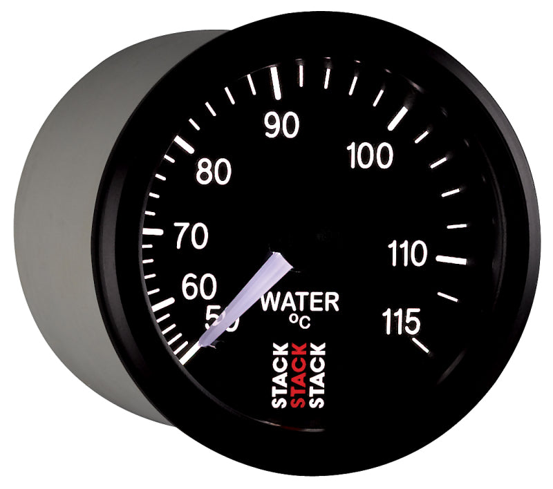 Load image into Gallery viewer, Autometer Stack Instruments 52mm 50-115 Celsius 3/8 BSPT (M) Mechanical Water Temp Gauge - Black

