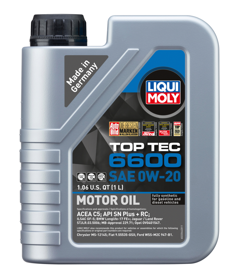 Load image into Gallery viewer, LIQUI MOLY 1L Top Tec 6600 Motor Oil SAE 0W20
