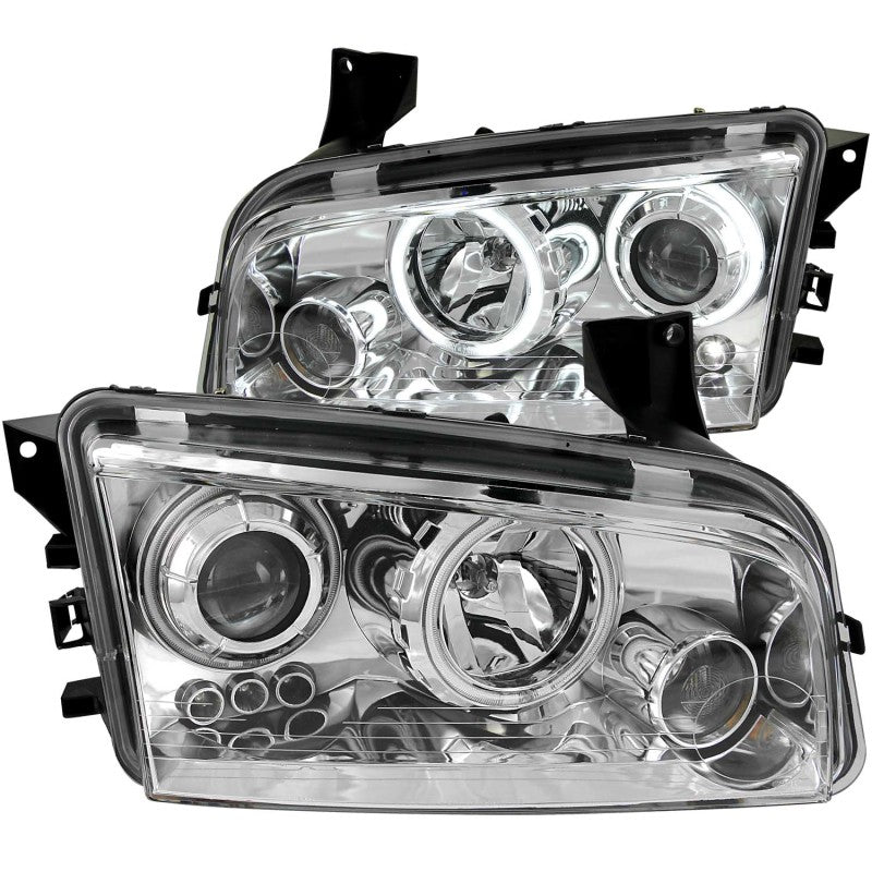 Load image into Gallery viewer, ANZO 2006-2010 Dodge Charger Projector Headlights w/ Halo Chrome (CCFL)
