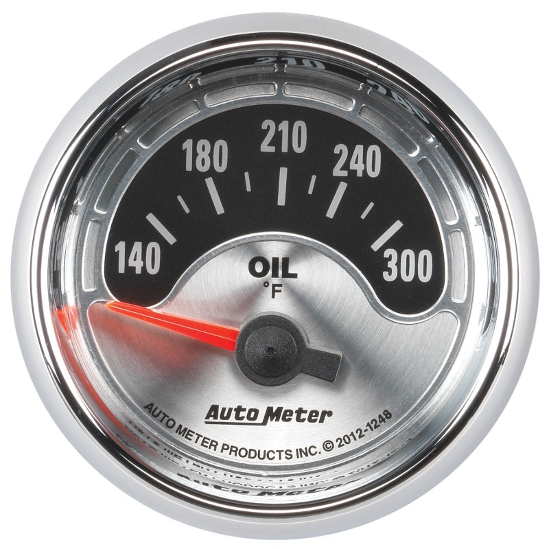 Load image into Gallery viewer, Autometer American Muscle 2-1/16in Short Sweep Electric 140-300 Deg F Oil Temp Gauge
