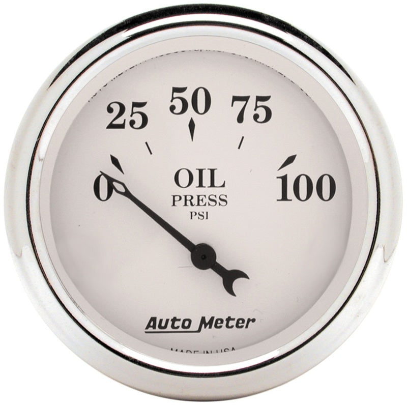 Auto Meter 1727 Old Tyme Black Oil Pressure Gauge - Vintage Style 2.3125 Inch Dial