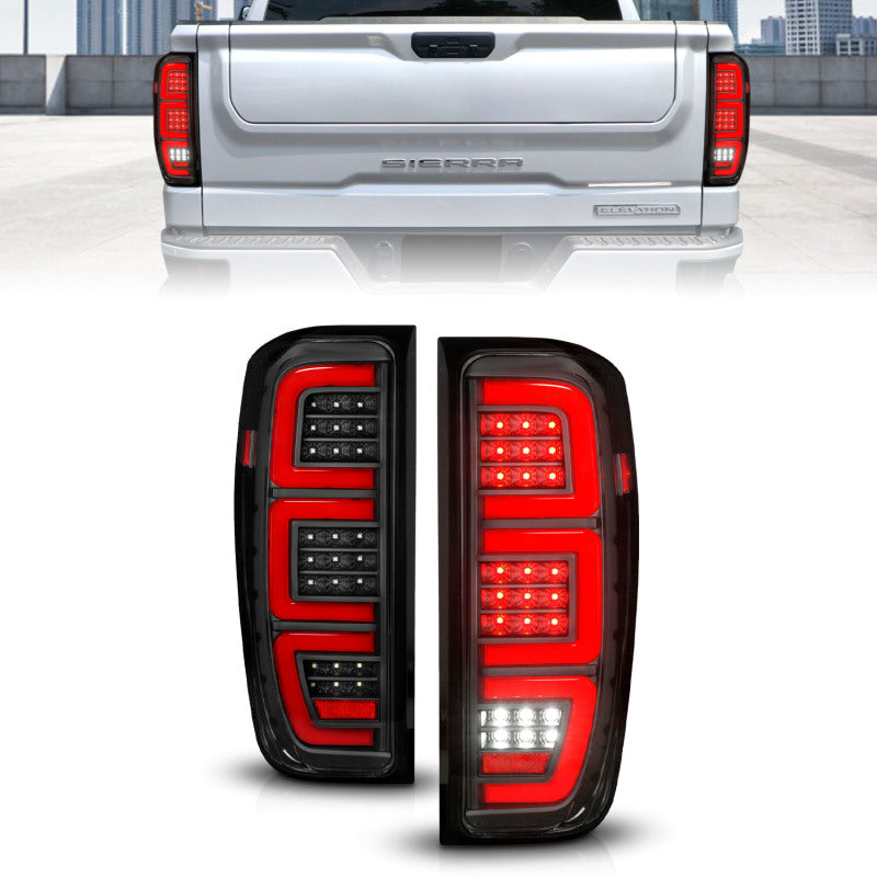 Load image into Gallery viewer, Anzo 19-23 GMC Sierra 1500/2500HD/3500HD Black Replacement Full LED Bar Tail Light
