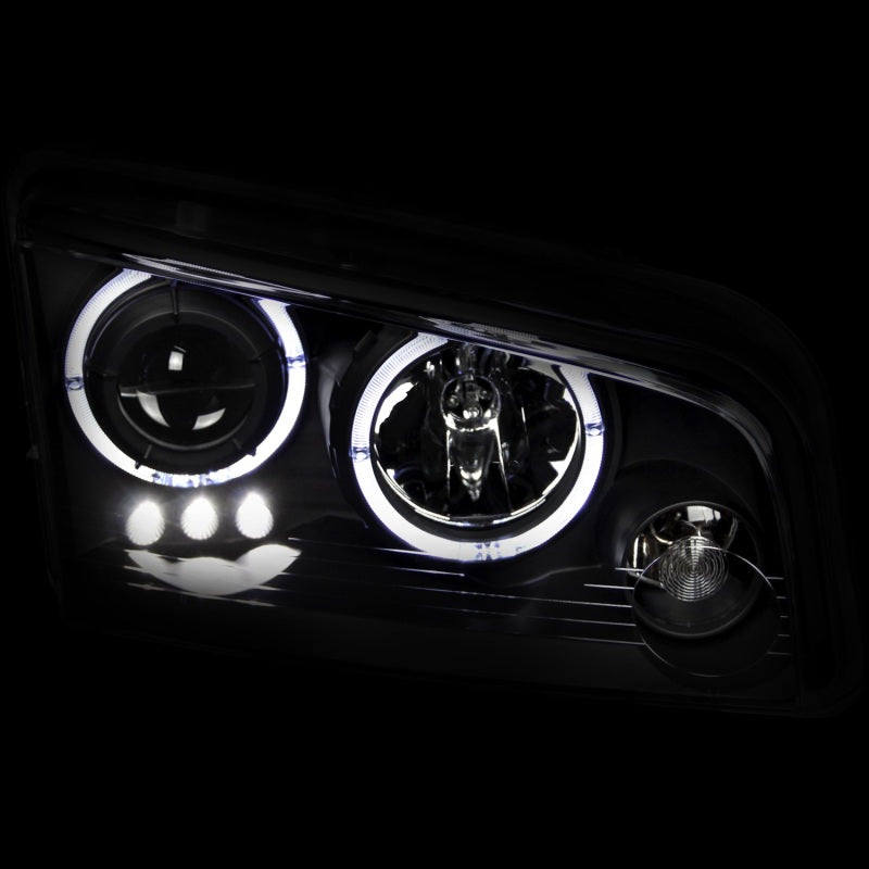 Load image into Gallery viewer, ANZO 2006-2010 Dodge Charger Projector Headlights w/ Halo Black
