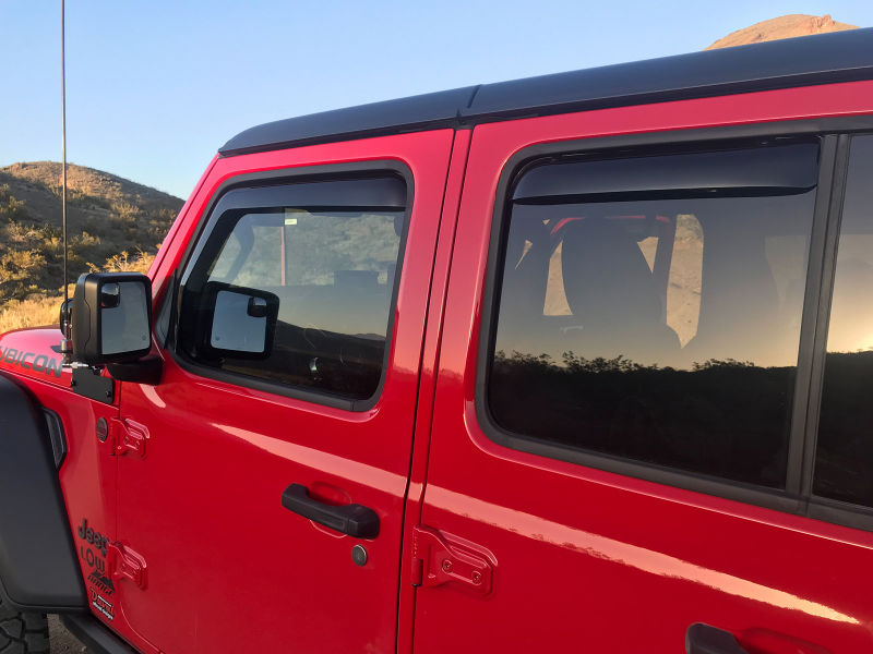 Load image into Gallery viewer, EGR 2018 jeep Wrangler JL SlimLine In-Channel WindowVisors Set of 4 - Dark Smoke
