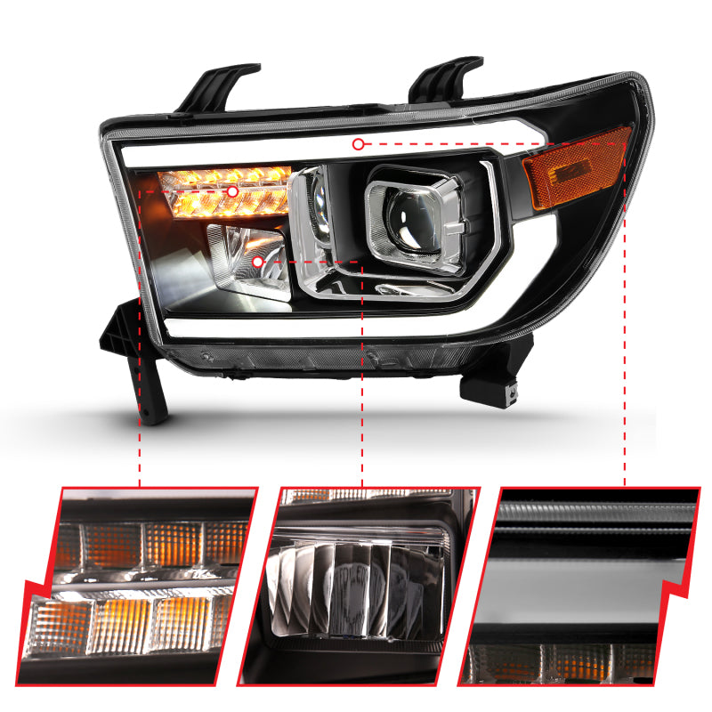 Load image into Gallery viewer, ANZO 2007-2014 Toyota Tundra Projector Light Bar H.L Black Amber(Led High Beam) (Halogen Version)
