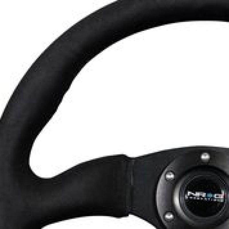 Load image into Gallery viewer, NRG Reinforced Steering Wheel (350mm / 2.5in. Deep)Blk Alcantara Comfort Grip w/4mm Matte Blk Spokes
