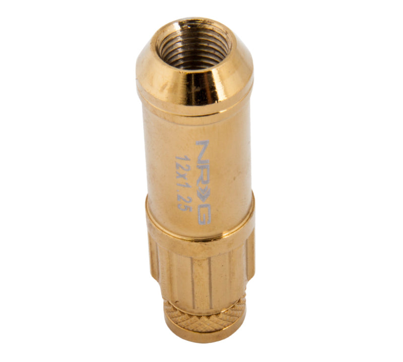 Load image into Gallery viewer, NRG 700 Series M12 X 1.25 Steel Lug Nut w/Dust Cap Cover Set 21 Pc w/Locks &amp; Socket - Chrome Gold

