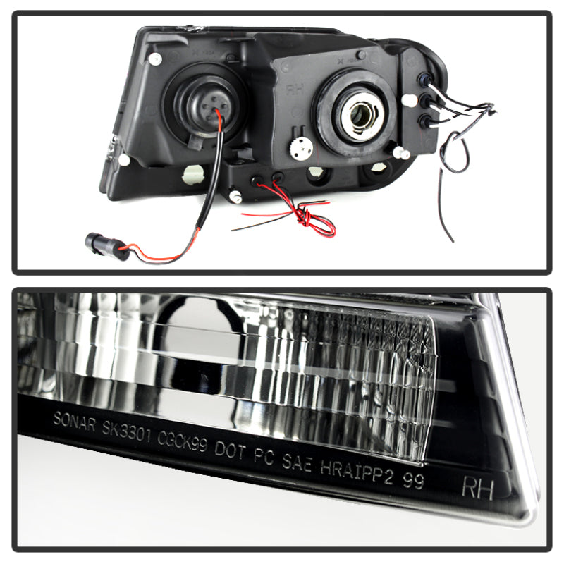 Load image into Gallery viewer, Spyder Jeep Grand Cherokee 99-04 Projector Headlights LED Halo LED Black Smoke PRO-YD-JGC99-HL-BSM
