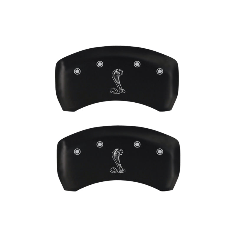Load image into Gallery viewer, MGP Rear set 2 Caliper Covers Engraved Rear Snake Red finish silver ch
